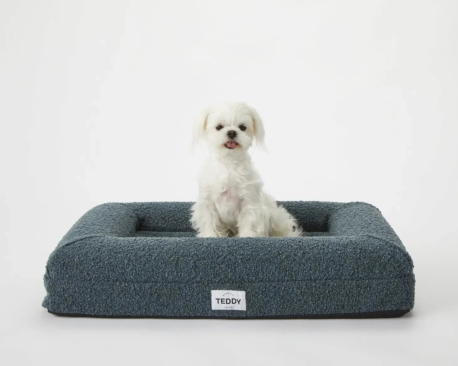 Navy Boucle Fabric Bed for Dogs - S/M/L