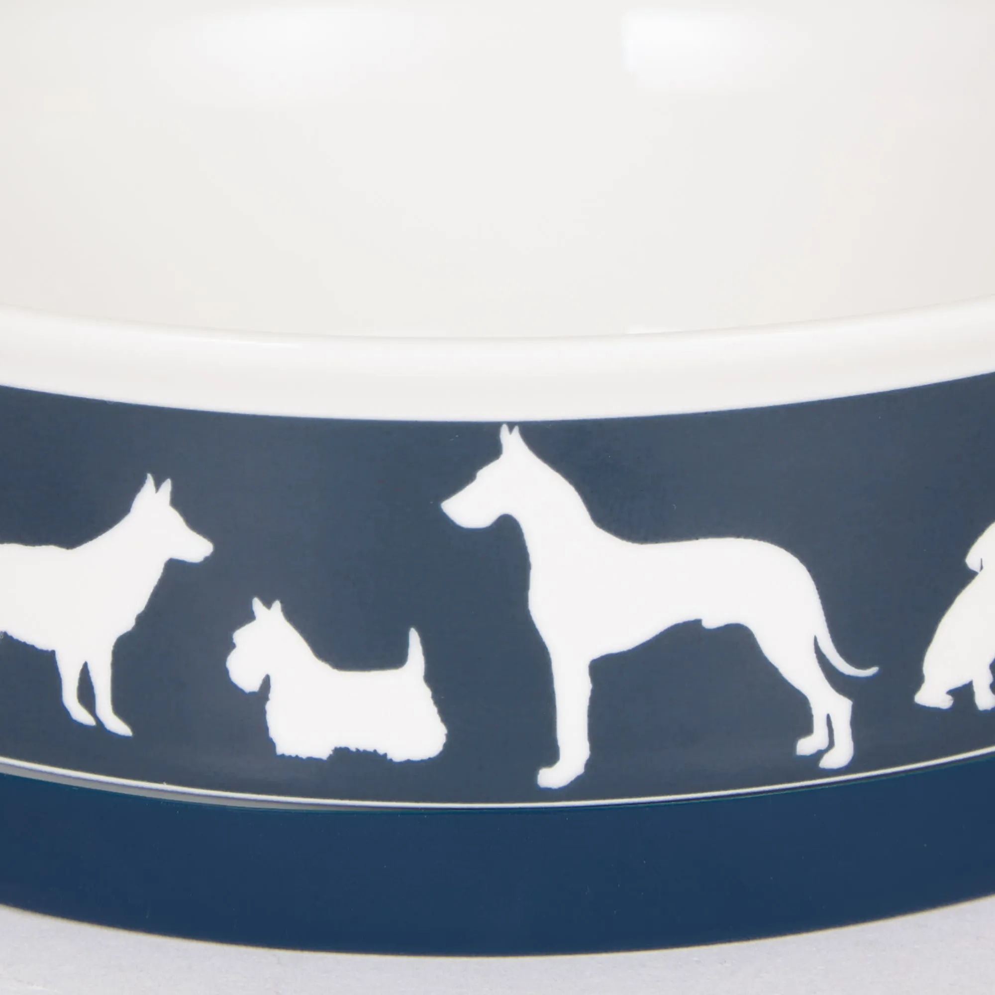 Navy Dog Show Pet Bowl Set/2, Medium - 1.5 C. Capacity