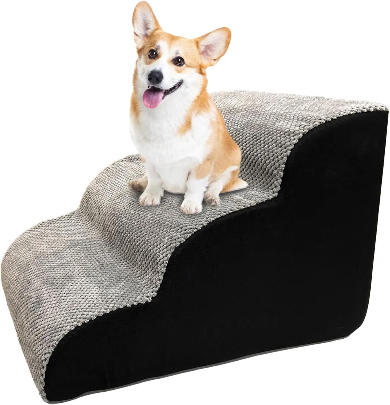 Non-Slip Dog Stairs for Bed & Couch Lightweight Pet Steps with Wide Ramp for Medium Dogs Portable Pets Ramp for High Beds or Couches