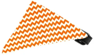 Orange Chevron Bandana Pet Collar Black Size 10