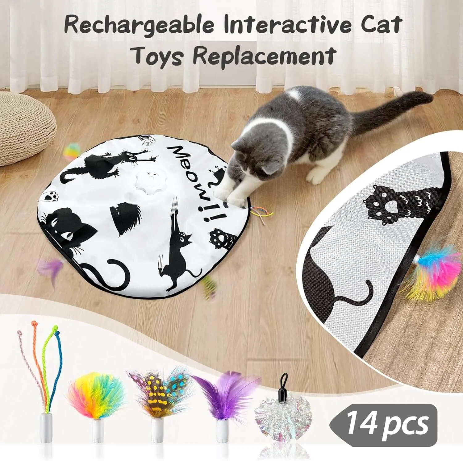 ORSDA 6Pcs Cat Toys Replacement Soft Ropes