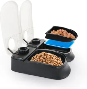 PAWISE Automatic Cat Feeder, 2 Meal, 48-Hour Timer, Dog/Cat Food Dispenser, 1.5 Cups, Schedule Meal or Treat