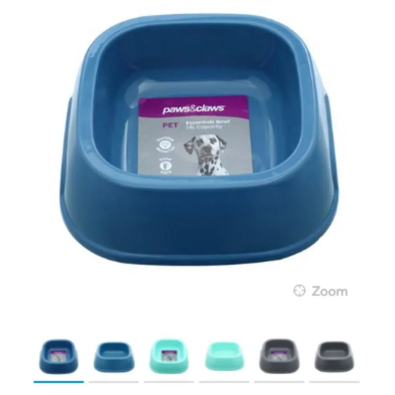 Pet Essentials Square Bowl with Handle - 17.5cm x 21cm x 7cm