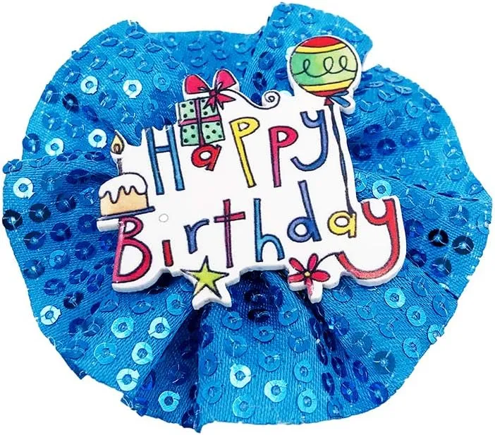 PET SHOW Blue Crown Dog Birthday Party Hat with Bandana and Collar Bows Charms Costume Set Reusable Birthday Party Headband Puppies Cat Kitten Hats with 0-9 Figures Charms Grooming Accessories
