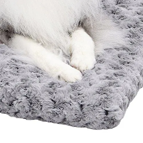 Plush Dog Bed | Ombré Swirl Dog Bed & Cat Bed | Gray 29L x 21W x 2H-Inches for Medium Dog Breeds
