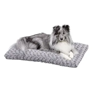Plush Dog Bed | Ombré Swirl Dog Bed & Cat Bed | Gray 29L x 21W x 2H-Inches for Medium Dog Breeds