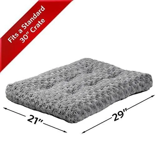 Plush Dog Bed | Ombré Swirl Dog Bed & Cat Bed | Gray 29L x 21W x 2H-Inches for Medium Dog Breeds