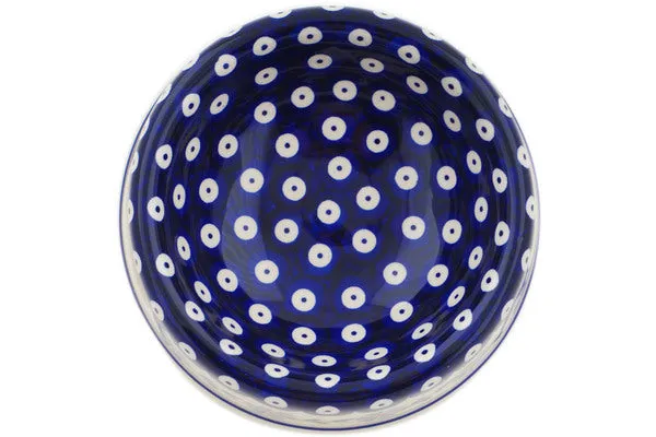 Polish Pottery 6" Pet Bowl Peacock Forget-Me-Not