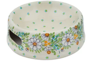Polish Pottery 8" Pet Bowl Delicate UNIKAT
