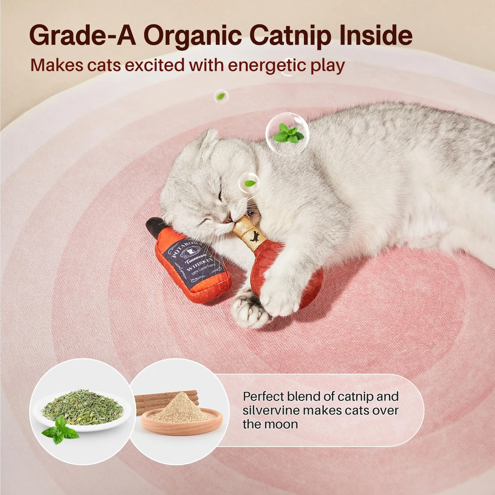 Potaroma Liquor-Simulation Cat Toys 2Pcs