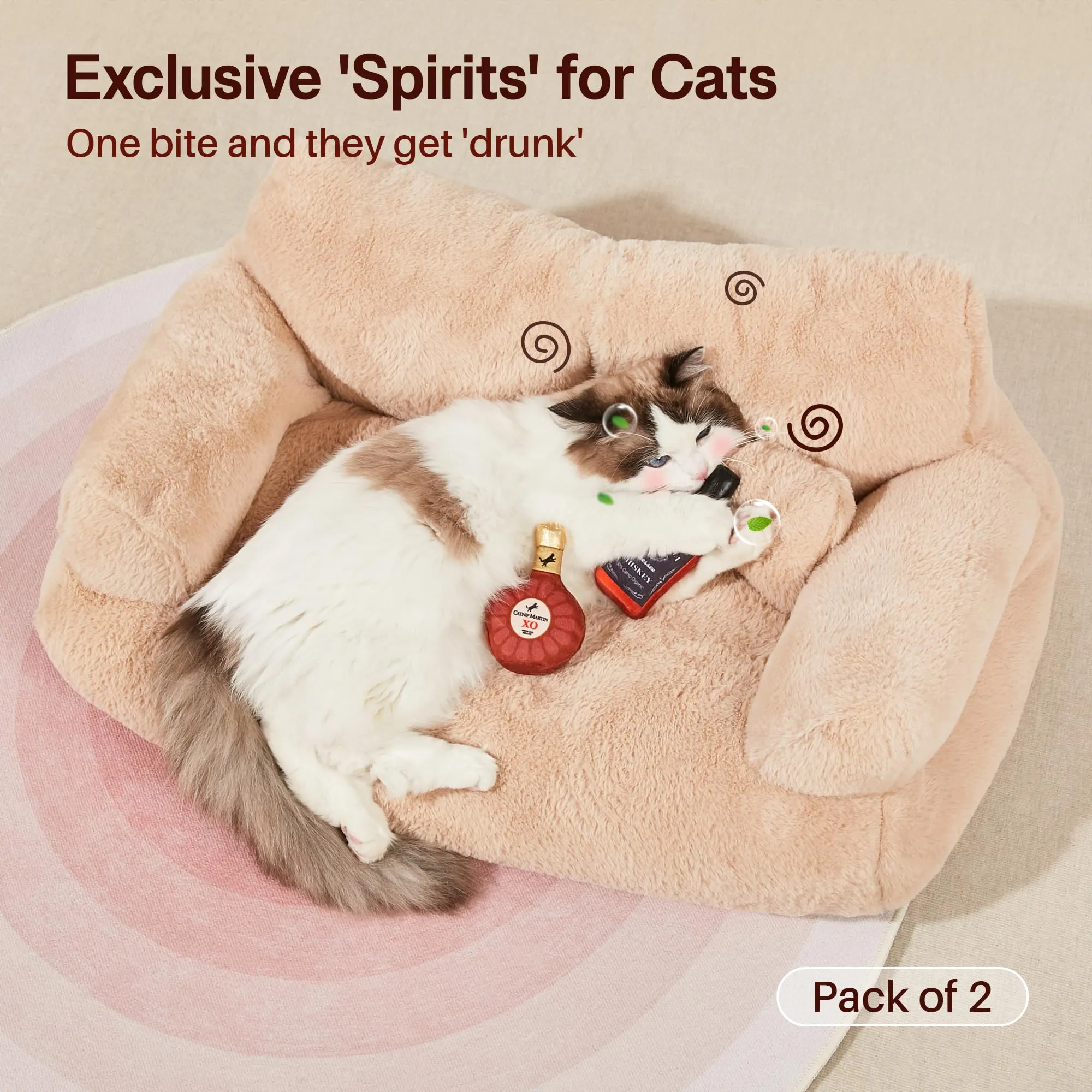 Potaroma Liquor-Simulation Cat Toys 2Pcs