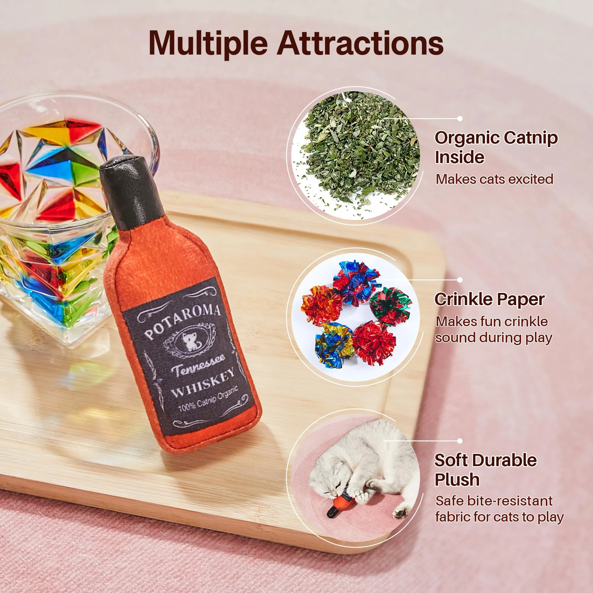 Potaroma Liquor-Simulation Cat Toys 2Pcs