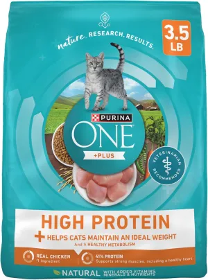 Purina ONE High Protein, Healthy Weight Dry Cat Food,  Plus Ideal Weight With Turkey - 3.5 lb. Bag