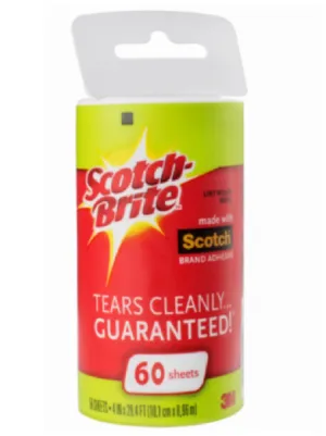 Scotch-Brite 836RFS-60 Scotch Lint Roller Refill, 60 Sheets Per Roll