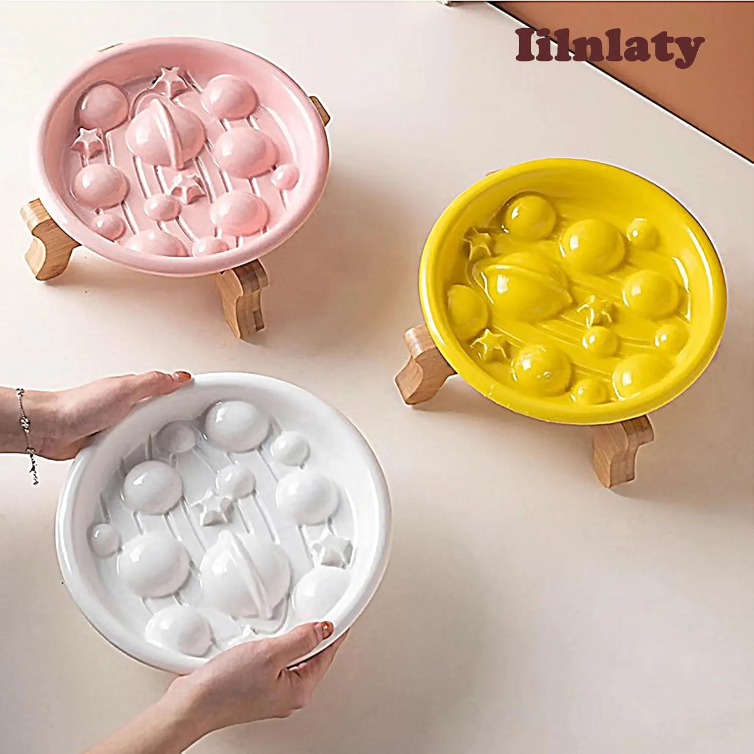 Slow Feeder Dogs Bowl for Large Medium Dogs,Dog Slow Feeder Bowl,Anti-Gulping Pet Slower Food Feeding Bowls Stop Bloat.(White)