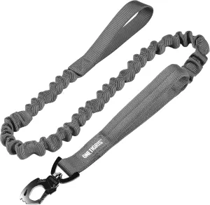 Tactical Dog Training Leash Bungee Leash with 2 Control Handle Quick Release Nylon Leads Rope(Grey)