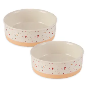 Terrazzo Pet Bowl Set of 2, Medium - 1.5 C. Capacity