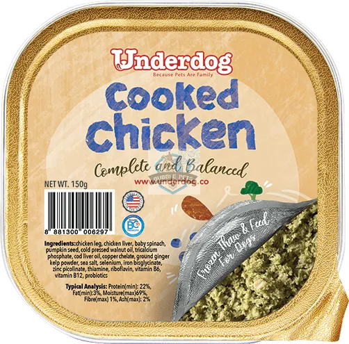 Underdog Cooked Chicken Complete & Balanced Frozen Dog Food