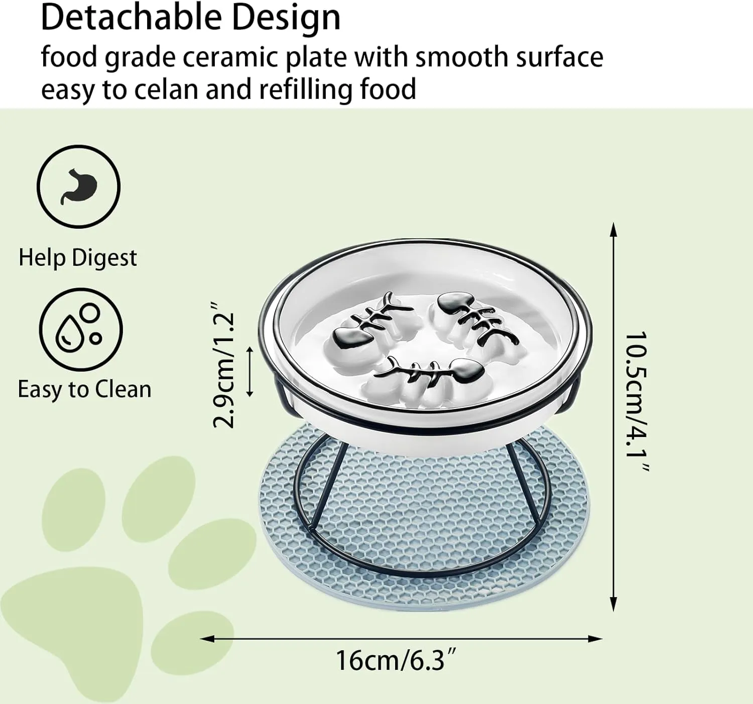 Upgrade Whisker-Fatigue-Free Cat Slow Feeder Bowl, Raised Cat Bowl Improved Design, Anti Vomit Promotes Digestion and Prevents Obesity, Durable and Slow Down Your Feline Friend Eating Speed