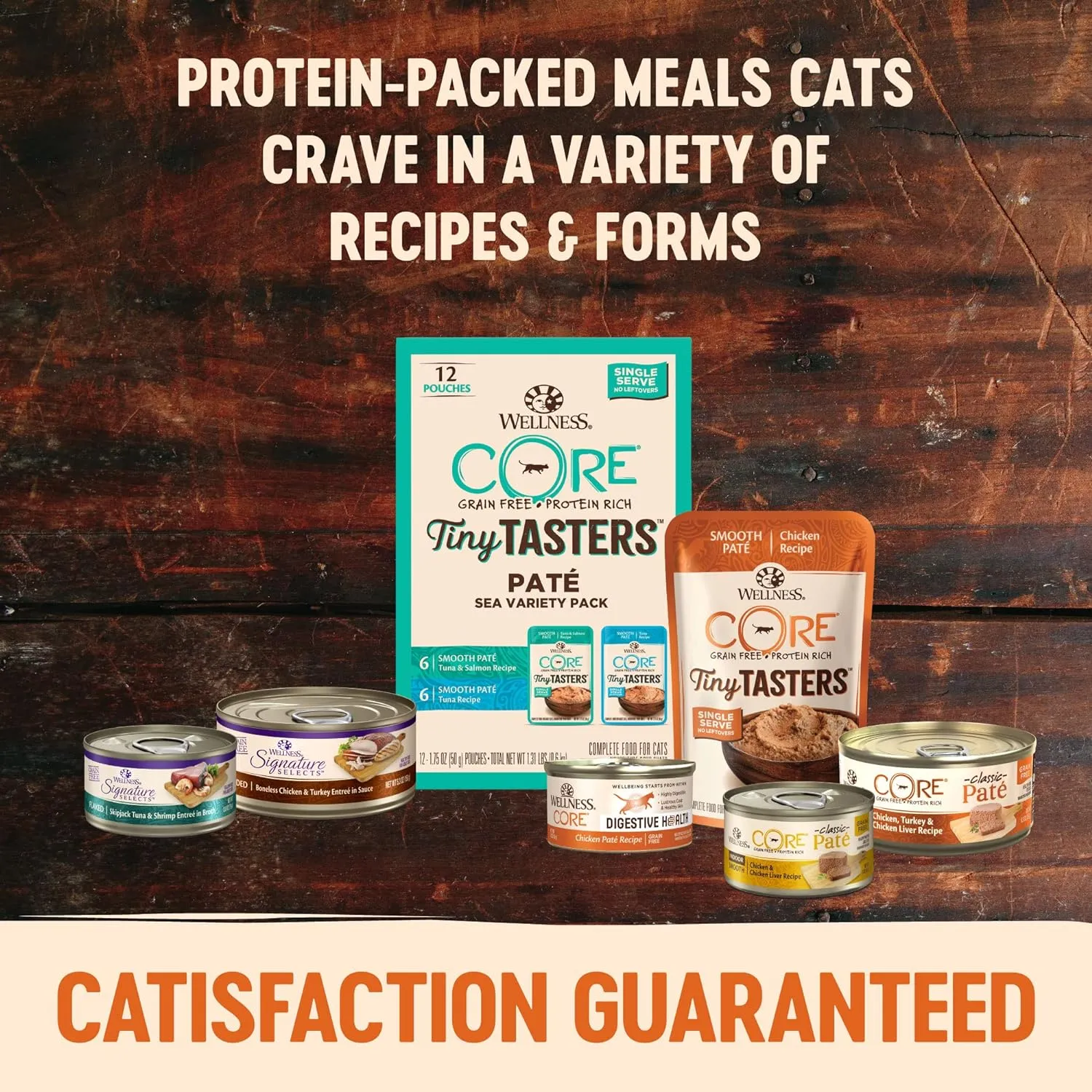 Wellness CORE Signature Selects Shredded Adult Wet Cat Food, Natural, Protein-Rich, Grain Free, 2.8 Ounce, 8 Pack (Poultry Variety Pack)